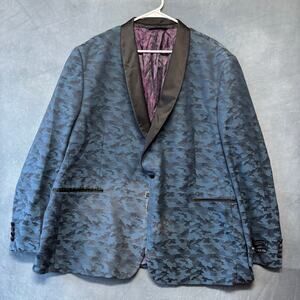 Eleganza Platinum Giorgio Sanetti Camo Blazer Super 140s 50R Embossed Mobb Boss